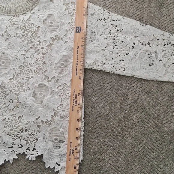 SEE BY CHLOE Women’s Lace Pullover Sweater Milk Color Size Medium - Picture 9 of 13